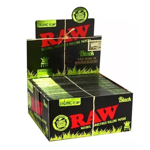 Caixa De Seda Raw Black Organic King Size 110mm