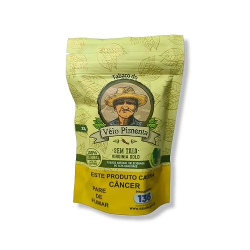 Tabaco Véio Pimenta – Virginia Gold Sem Talo 25g